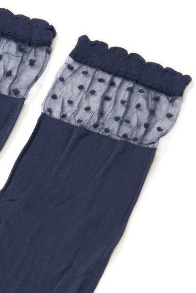 画像9: BIBBI Socks marine  | ショートストッキング・ドット柄・ネイビー | Veneziana ベネチアナ (9)