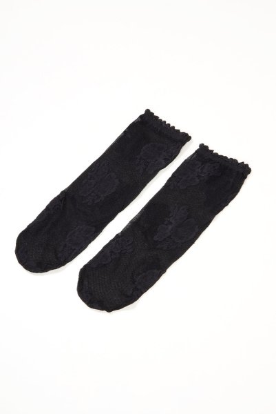 画像8: FANNY Socks nero  | ショートストッキング・花柄・ブラック | Veneziana ベネチアナ (8)
