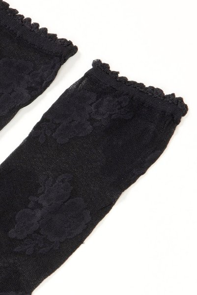 画像9: FANNY Socks nero  | ショートストッキング・花柄・ブラック | Veneziana ベネチアナ (9)