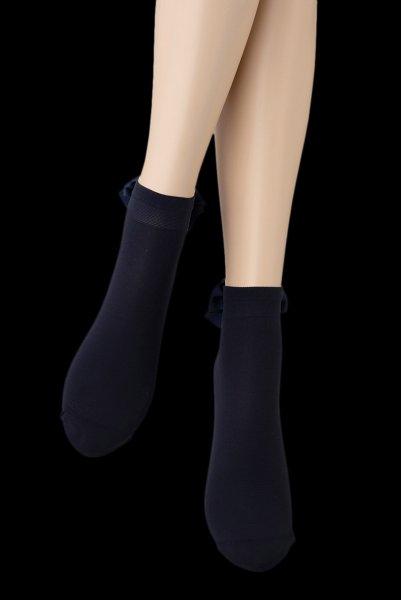 画像6: FIOCCO Socks blu  | ショートストッキング・無地・リボン・ネイビー | Veneziana ベネチアナ (6)