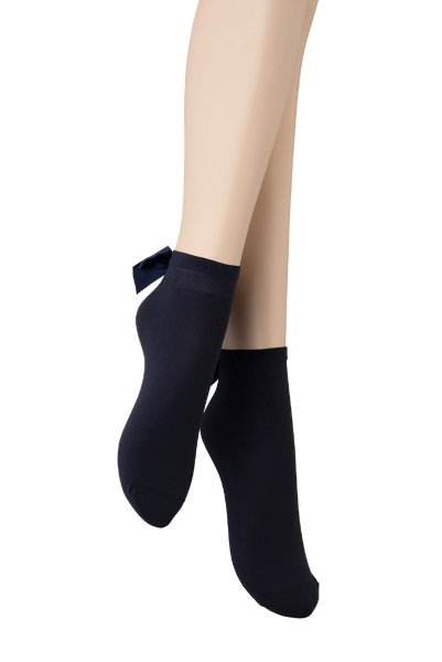 画像7: FIOCCO Socks blu  | ショートストッキング・無地・リボン・ネイビー | Veneziana ベネチアナ (7)