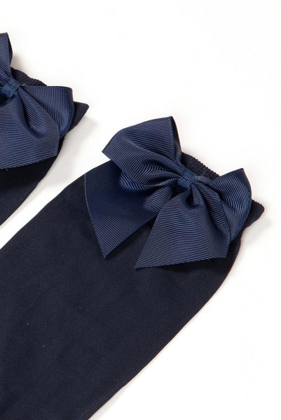 画像9: FIOCCO Socks blu  | ショートストッキング・無地・リボン・ネイビー | Veneziana ベネチアナ (9)