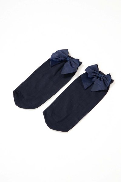 画像10: FIOCCO Socks blu  | ショートストッキング・無地・リボン・ネイビー | Veneziana ベネチアナ (10)
