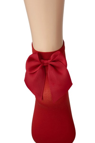 画像3: FIOCCO Socks tomato  | ショートストッキング・無地・リボン・レッド | Veneziana ベネチアナ (3)
