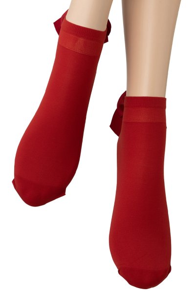 画像5: FIOCCO Socks tomato  | ショートストッキング・無地・リボン・レッド | Veneziana ベネチアナ (5)