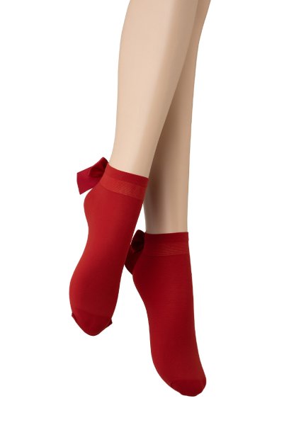 画像6: FIOCCO Socks tomato  | ショートストッキング・無地・リボン・レッド | Veneziana ベネチアナ (6)