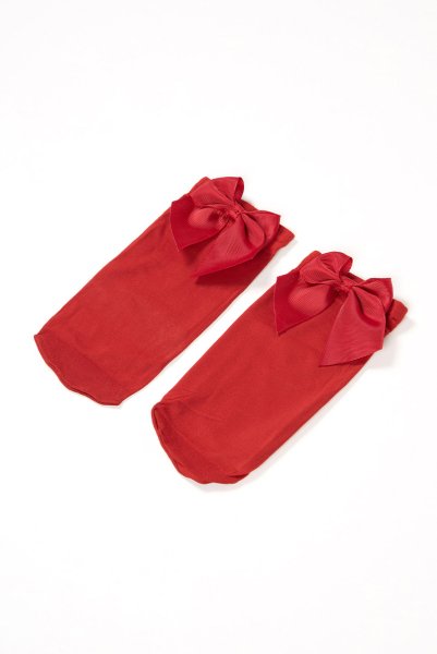 画像7: FIOCCO Socks tomato  | ショートストッキング・無地・リボン・レッド | Veneziana ベネチアナ (7)