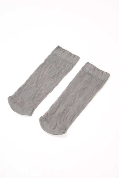 画像8: FIORE Socks grey  | ショートストッキング・花柄・グレー | Veneziana ベネチアナ (8)