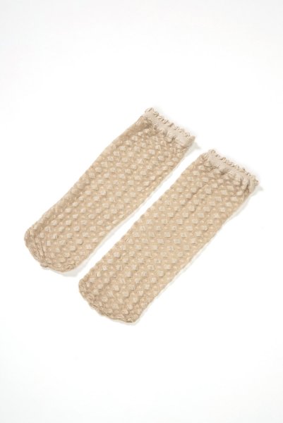 画像6: JENNY Socks sabbia  | ショートストッキング・ダイヤ柄・ベージュ | Veneziana ベネチアナ (6)
