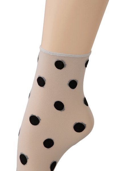 画像3: KYLIE Socks argento  | ショートストッキング・ドット柄・グレー×ブラック | Veneziana ベネチアナ (3)