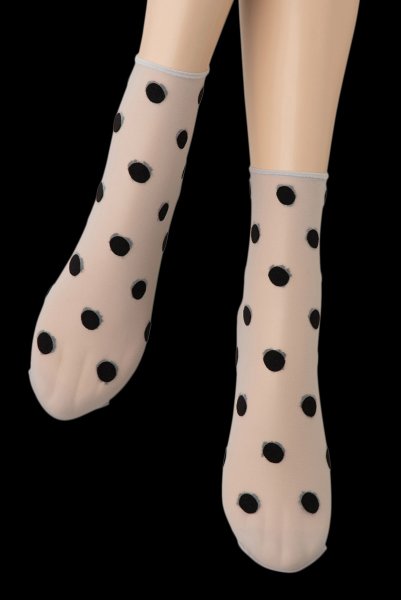 画像5: KYLIE Socks argento  | ショートストッキング・ドット柄・グレー×ブラック | Veneziana ベネチアナ (5)