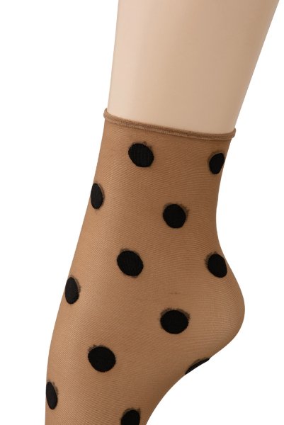 画像3: KYLIE Socks daino  | ショートストッキング・ドット柄・ブラウン×ブラック | Veneziana ベネチアナ (3)