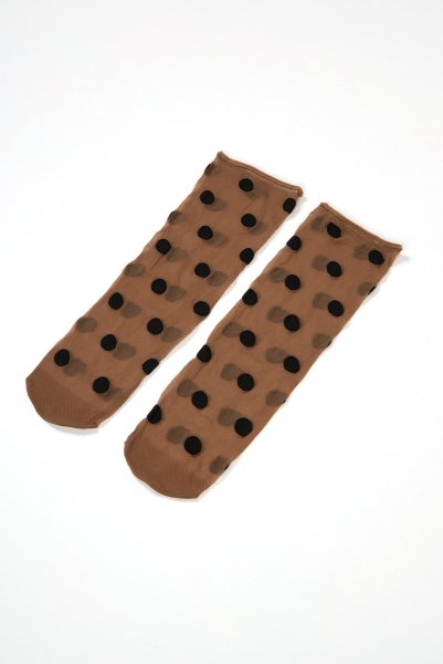 画像6: KYLIE Socks daino  | ショートストッキング・ドット柄・ブラウン×ブラック | Veneziana ベネチアナ (6)