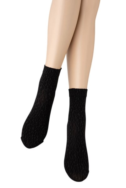 画像6: LEOPARDO Socks grey  | ショートストッキング・レオパード柄・グレー×ブラック | Veneziana ベネチアナ (6)