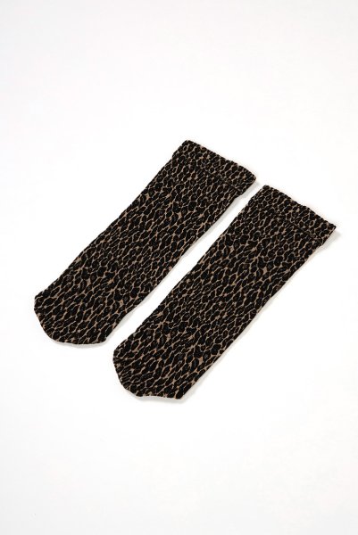 画像7: LEOPARDO Socks beige  | ショートストッキング・レオパード柄・ベージュ×ブラック | Veneziana ベネチアナ (7)