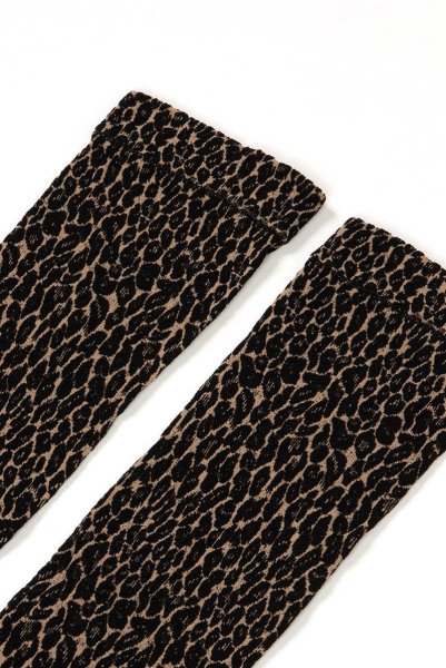 画像8: LEOPARDO Socks beige  | ショートストッキング・レオパード柄・ベージュ×ブラック | Veneziana ベネチアナ (8)