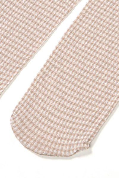 画像7: LISETTA Socks nude  | ショートストッキング・チェック柄・フリル・ベージュ×ホワイト | Veneziana ベネチアナ (7)