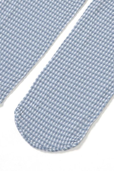 画像7: LISETTA Socks jeans  | ショートストッキング・チェック柄・フリル・ブルー×ホワイト | Veneziana ベネチアナ (7)