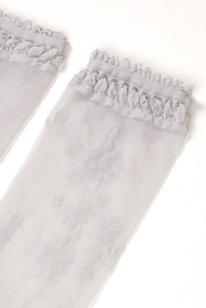 画像7: MAXIMA Socks argento  | ショートストッキング・花柄・グレー | Veneziana ベネチアナ (7)