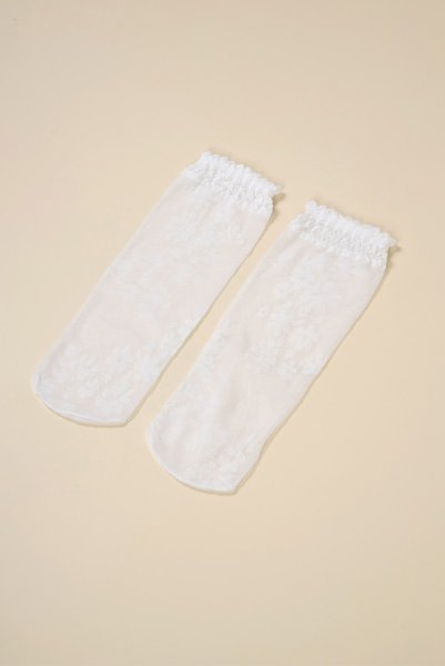 画像6: MAXIMA Socks bianco  | ショートストッキング・花柄・ホワイト | Veneziana ベネチアナ (6)