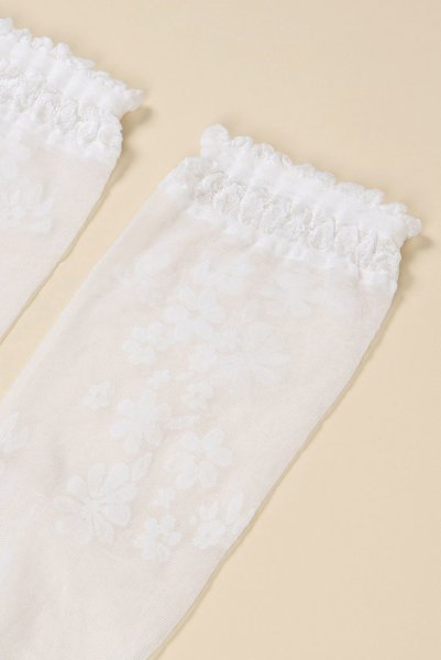 画像7: MAXIMA Socks bianco  | ショートストッキング・花柄・ホワイト | Veneziana ベネチアナ (7)