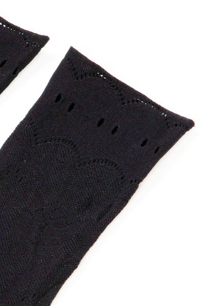 画像7: MILANO Socks nero  | ショートストッキング・花柄・網・ブラック | Veneziana ベネチアナ (7)