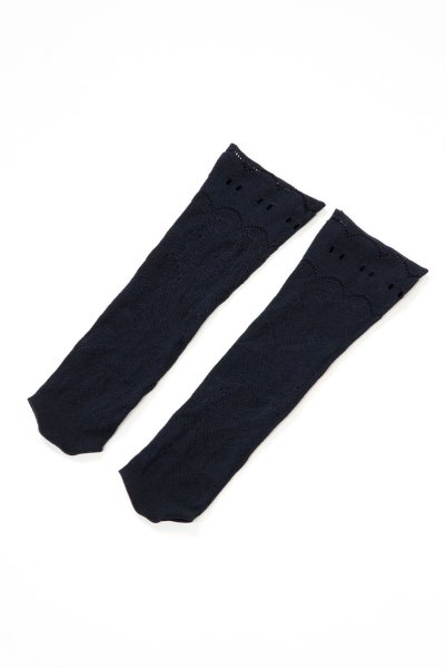 画像6: MILANO Socks marine  | ショートストッキング・花柄・網・ネイビー | Veneziana ベネチアナ (6)