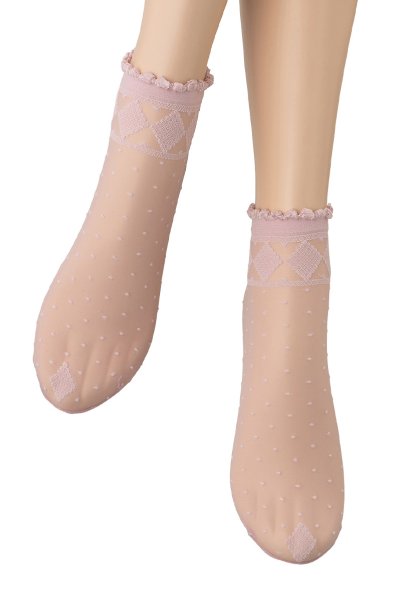 画像4: MONICA Socks rosa  | ショートストッキング・花柄・ピンク | Veneziana ベネチアナ (4)