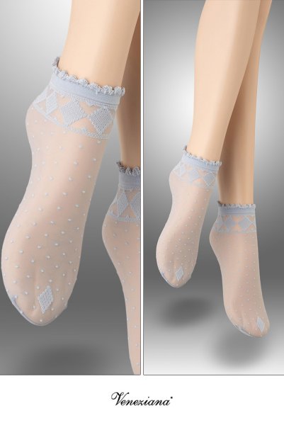 画像2: MONICA Socks blu  | ショートストッキング・花柄・ブルー | Veneziana ベネチアナ (2)