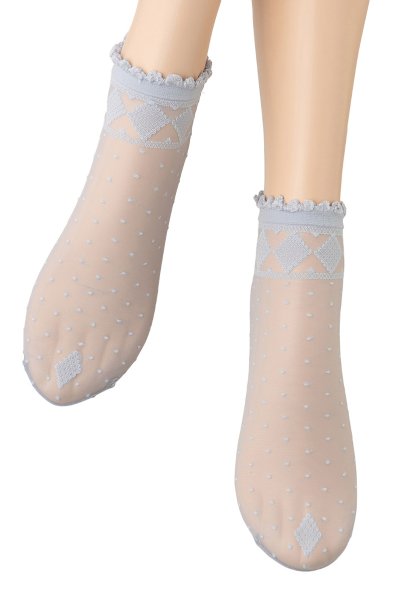 画像4: MONICA Socks blu  | ショートストッキング・花柄・ブルー | Veneziana ベネチアナ (4)