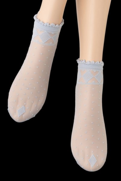 画像5: MONICA Socks blu  | ショートストッキング・花柄・ブルー | Veneziana ベネチアナ (5)