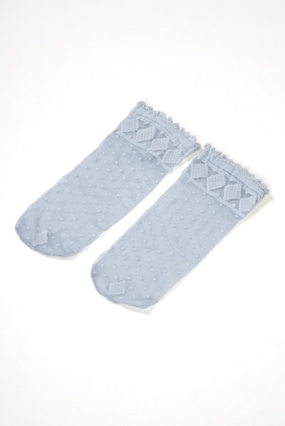 画像6: MONICA Socks blu  | ショートストッキング・花柄・ブルー | Veneziana ベネチアナ (6)