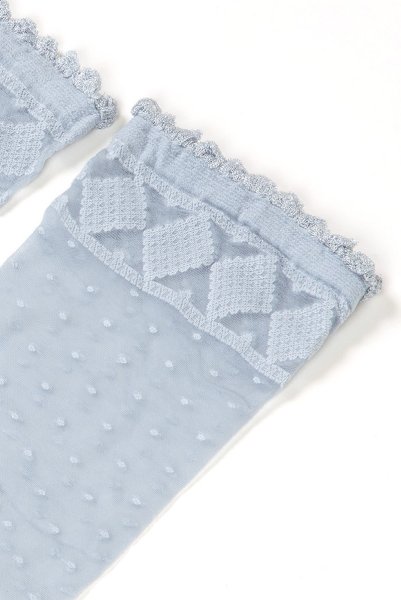 画像7: MONICA Socks blu  | ショートストッキング・花柄・ブルー | Veneziana ベネチアナ (7)