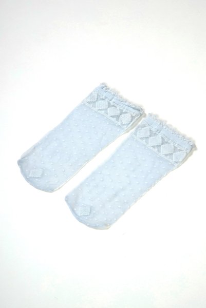 画像6: MONICA Socks azzuro  | ショートストッキング・花柄・ライトブルー | Veneziana ベネチアナ (6)