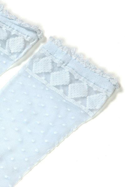 画像7: MONICA Socks azzuro  | ショートストッキング・花柄・ライトブルー | Veneziana ベネチアナ (7)