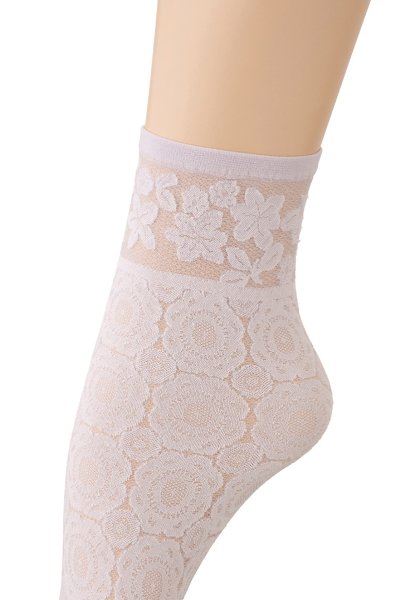 画像3: SALMA Socks lilla  | ショートストッキング・花柄・ラベンダー | Veneziana ベネチアナ (3)