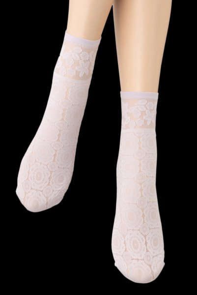 画像5: SALMA Socks lilla  | ショートストッキング・花柄・ラベンダー | Veneziana ベネチアナ (5)
