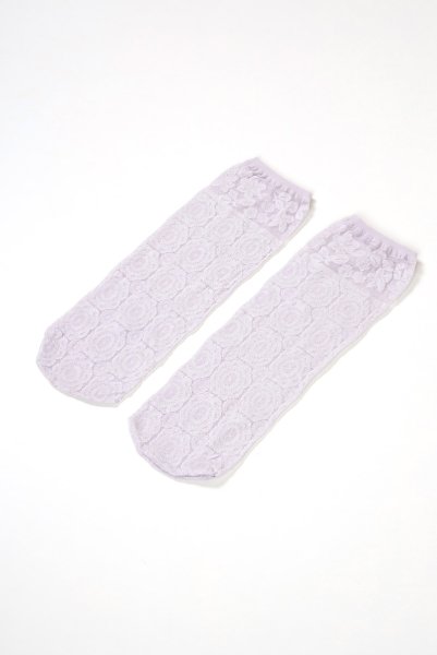 画像6: SALMA Socks lilla  | ショートストッキング・花柄・ラベンダー | Veneziana ベネチアナ (6)