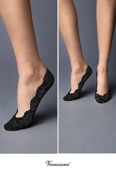 画像2: BALETTO Foot nero  | フットカバー・レース・ブラック | Veneziana ベネチアナ (2)