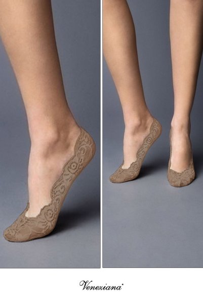 画像2: BALETTO Foot beige  | フットカバー・レース・ベージュ | Veneziana ベネチアナ (2)