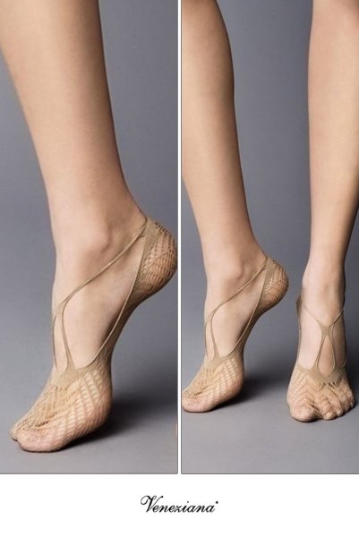 画像2: BERESCA Foot naturale  | フットカバー・網・ベージュ | Veneziana ベネチアナ (2)