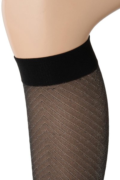 画像3: JACKIE LUREX High grafitto  | ハイソックス・ストライプ・ラメ・ダークグレー×シルバー | Veneziana ベネチアナ (3)