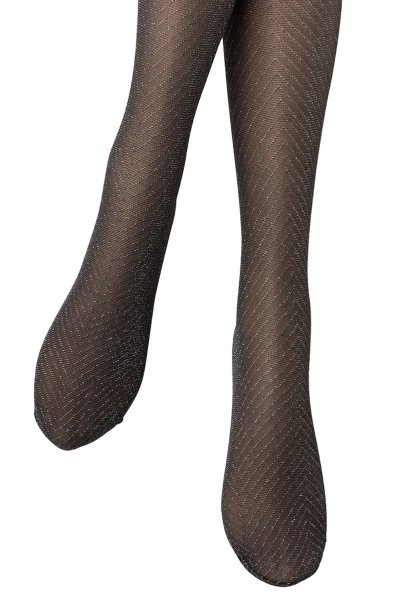 画像4: JACKIE LUREX High grafitto  | ハイソックス・ストライプ・ラメ・ダークグレー×シルバー | Veneziana ベネチアナ (4)