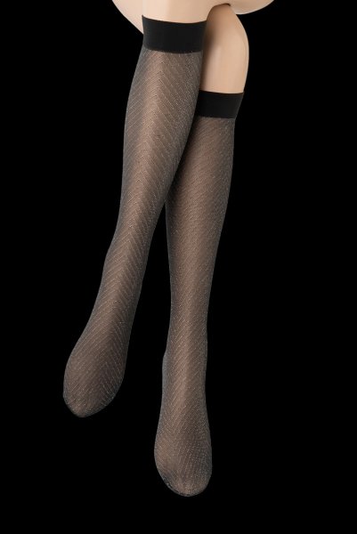画像5: JACKIE LUREX High grafitto  | ハイソックス・ストライプ・ラメ・ダークグレー×シルバー | Veneziana ベネチアナ (5)