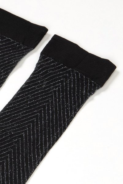 画像8: JACKIE LUREX High grafitto  | ハイソックス・ストライプ・ラメ・ダークグレー×シルバー | Veneziana ベネチアナ (8)