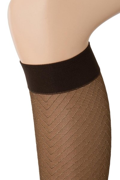 画像3: JACKIE LUREX High cappucino  | ハイソックス・ストライプ・ラメ・ブラウン×ゴールド | Veneziana ベネチアナ (3)