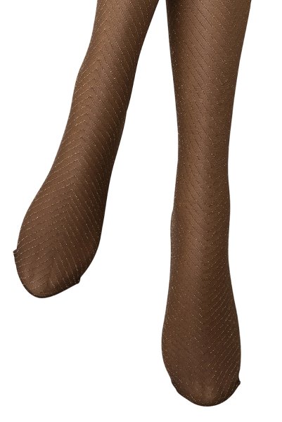 画像4: JACKIE LUREX High cappucino  | ハイソックス・ストライプ・ラメ・ブラウン×ゴールド | Veneziana ベネチアナ (4)