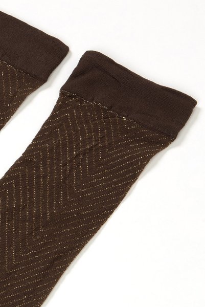 画像8: JACKIE LUREX High cappucino  | ハイソックス・ストライプ・ラメ・ブラウン×ゴールド | Veneziana ベネチアナ (8)