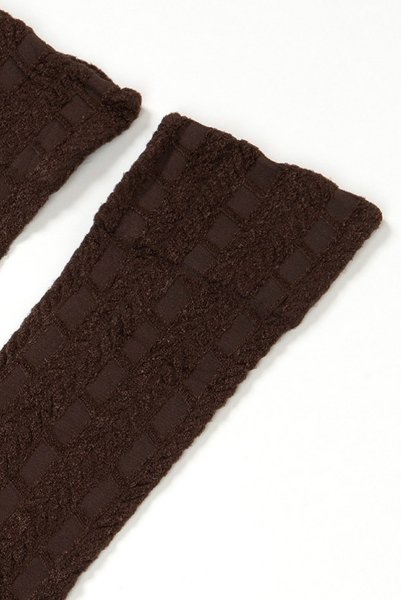 画像8: PETRA High Socks cappucino  | ハイソックス・ストライプ・メッシュ・ブラウン | Veneziana ベネチアナ (8)