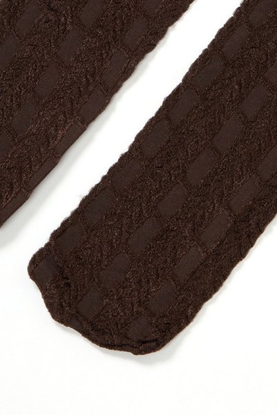 画像9: PETRA High Socks cappucino  | ハイソックス・ストライプ・メッシュ・ブラウン | Veneziana ベネチアナ (9)